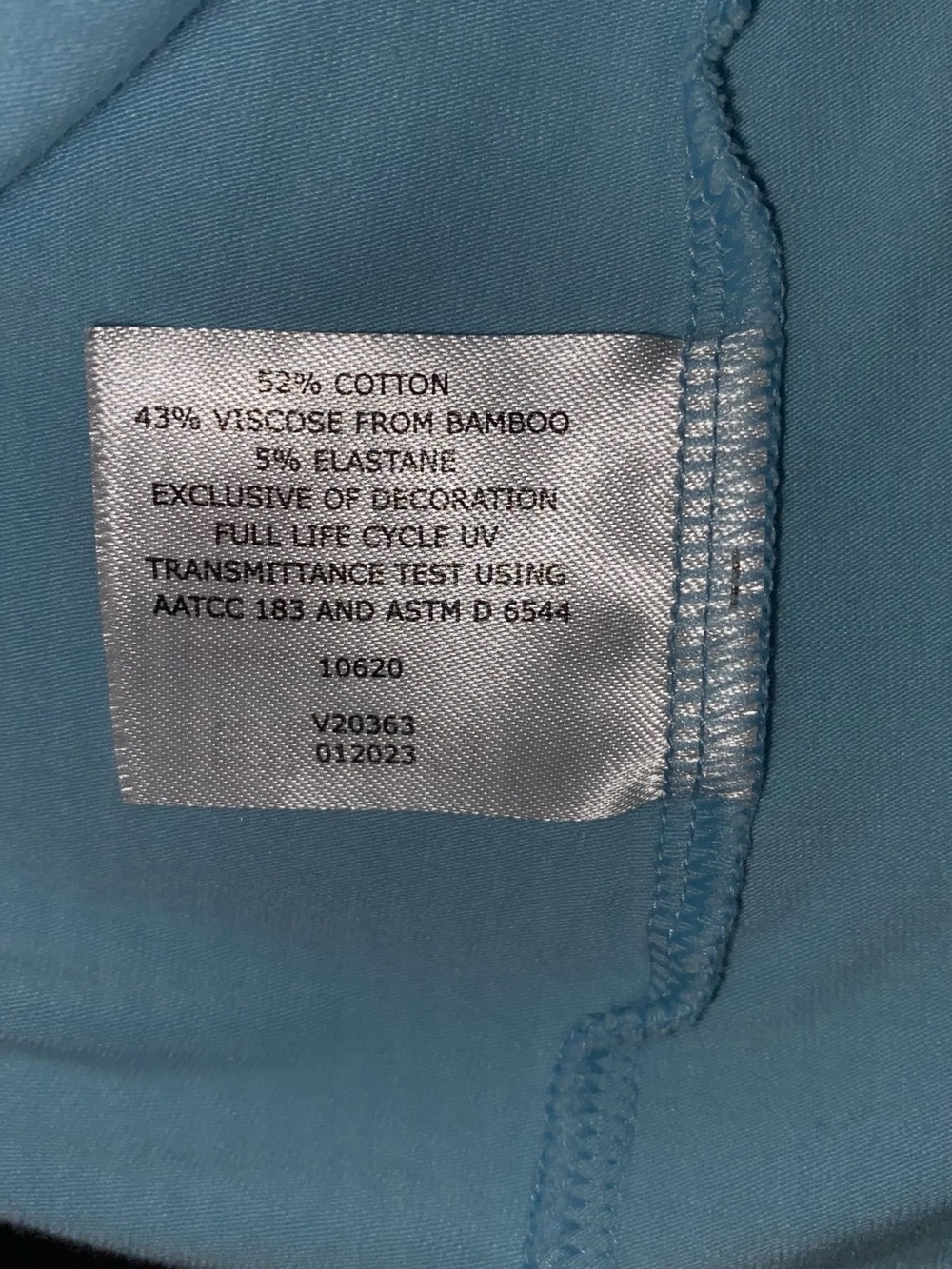 COOLIBAR Morada Everyday Long Sleeve V-Neck T-Shirt | Light Blue Heather Size 2X - Picture 4 of 5